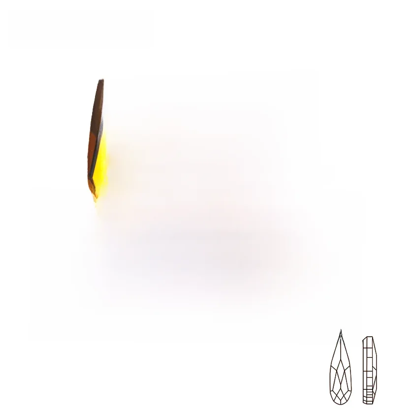 Breloques en Forme de Goutte de Pluie pour Ongles, Clip, Non Fixé à Chaud, Dos pio, Verre, Charbon, Multicolore, Accessoires de Décoration pour Nail Art, 2x6mm, 20 Pièces