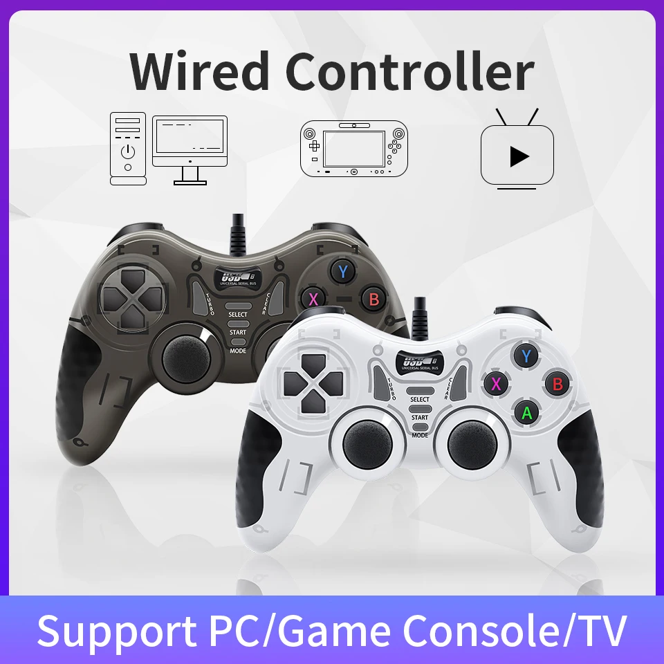 Wired Game Controller With Dual VIbration Motor Support  Box TV /Game Console/PC Games/Phones/XBOX Gamepad Joystick