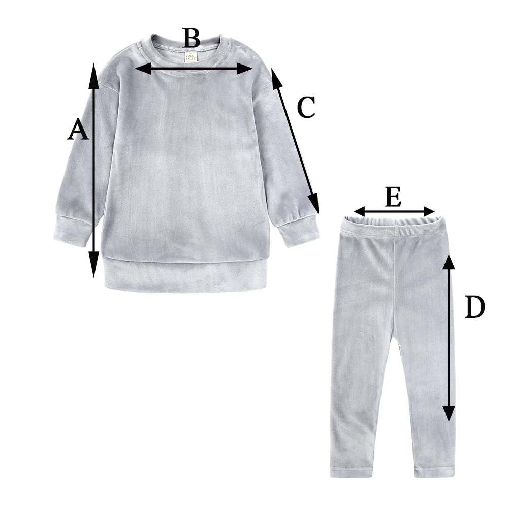 2024 frühling Kinder Mädchen Samt Anzug Langarm Hosen Feste Kleidung Für Infant Kleinkind Junge Pullover Sweatshirt Set Teenager Outfits – Detail 2