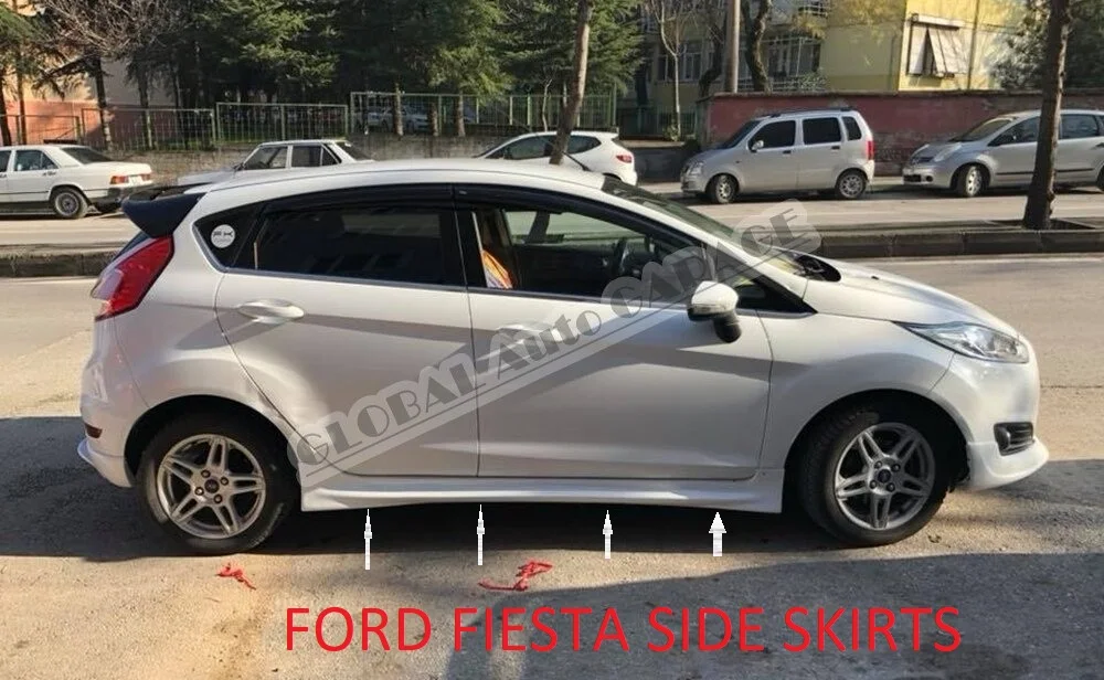 For Ford Fiesta Side Skirt Threshold 2008-2017 Sill Trim Car Styling Auto Universal Spoiler Mud Flaps Lip Splitter Bumper Rack