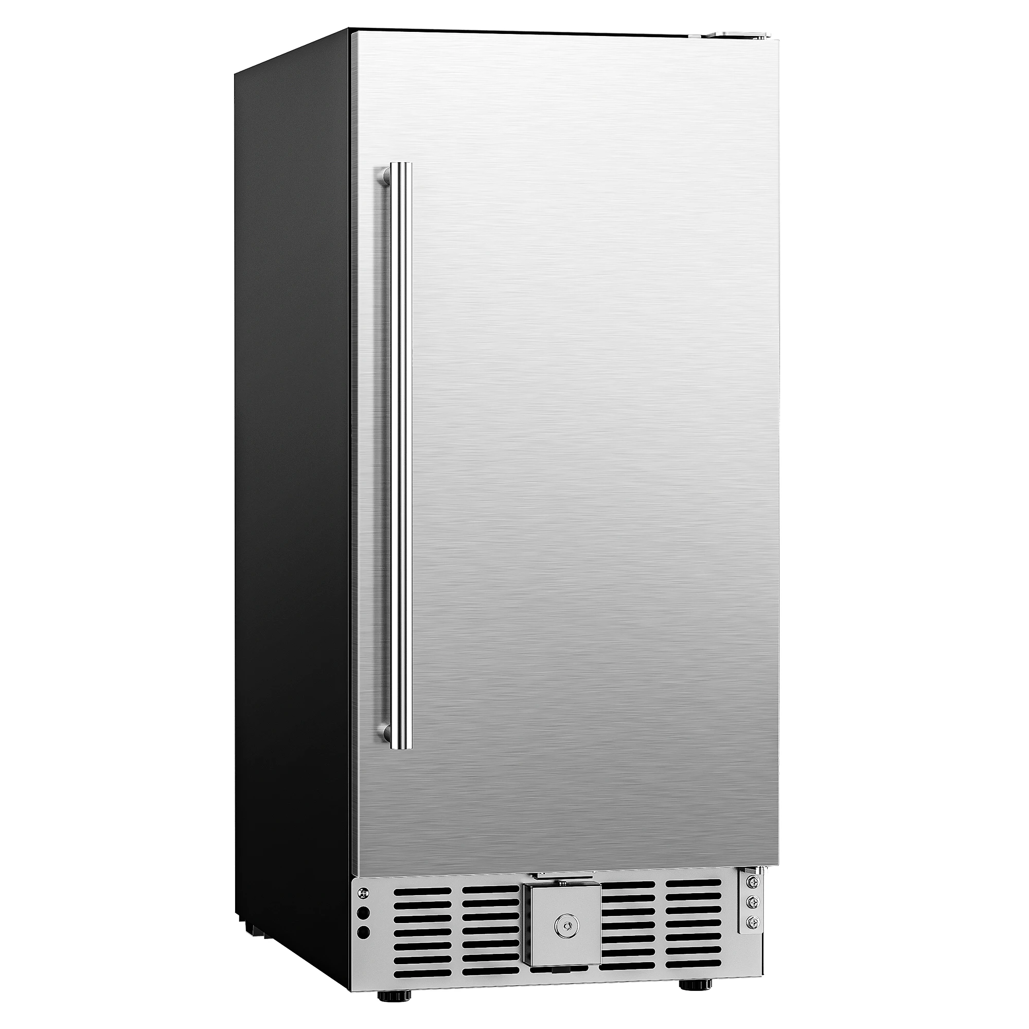Simzlife Refrigerador de bebidas incorporado de 15/22,6 pulgadas, latas de una sola zona 130/180, gabinete de vino, control de temperatura LED, Plata