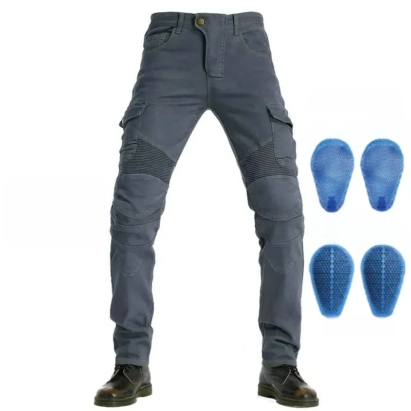 AliExpress VOLERO Volero Motorcycle High Quality Riding Pants Moto Knight Casual Cycling Protective Jeans Locomotive Loose Straight Trousers Gray