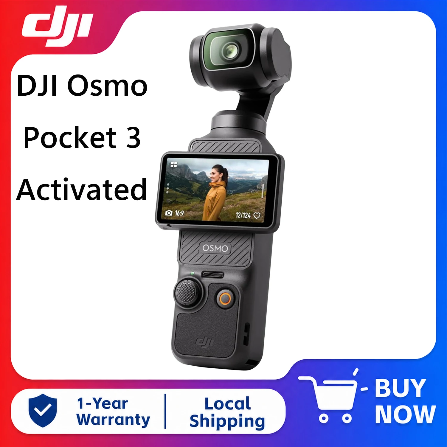 DJI Osmo Pocket 3, 1-Inch CMOS 4K Camera with 3-Axis Gimbal, Fast Autofocus, Compact Vlogging Camera