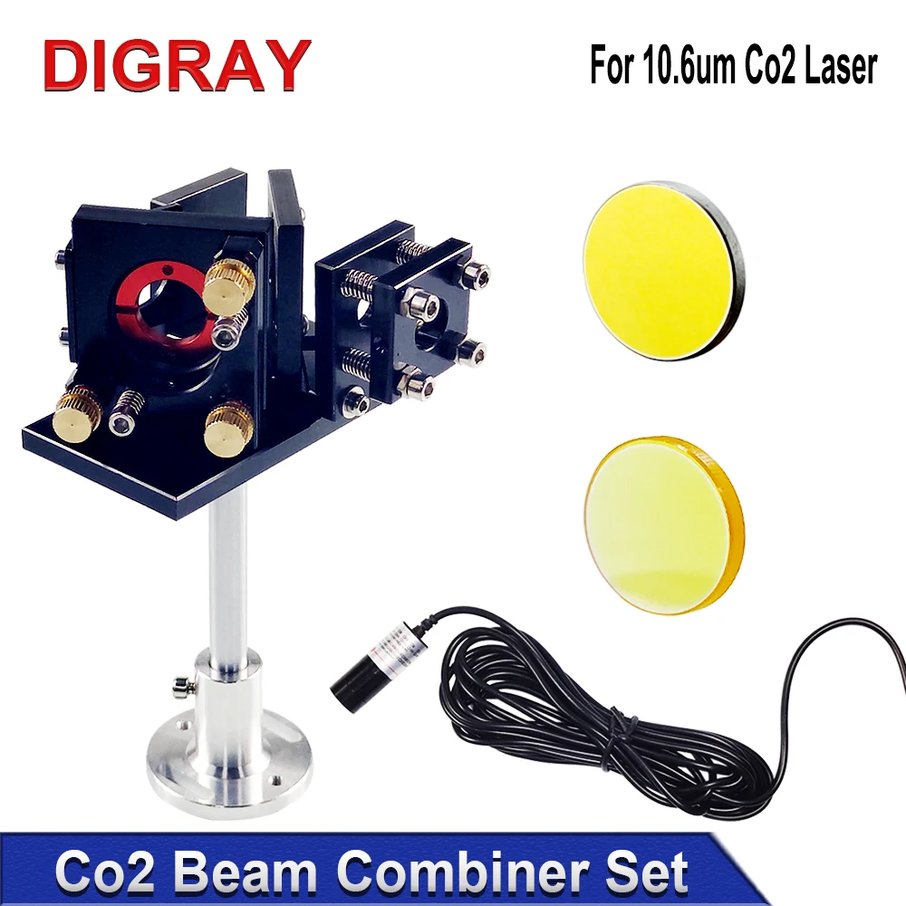 

DIGRAY Beam Combiner Set 25mm Laser Beam Combiner +Mirror Mount + Laser Red Pointer for Co2 Laser Engraving Cutting Machine.