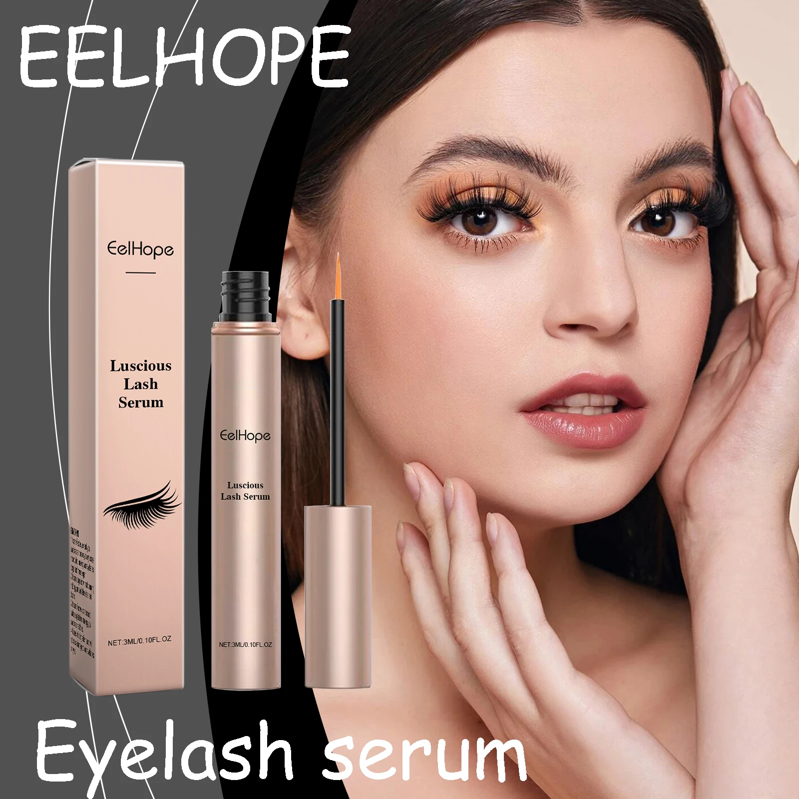 EELHOPE Wimpernpflegeserum fördert das Wimpernwachstum, Verdickung, verbessert die Zähigkeit, reduziert Bruch, wimpernpflegendes Wimpernserum