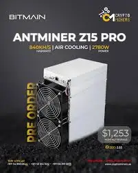 

HH Bitmain Antminer Z15 Pro 840KSol/s Equihash Miner Includes PSU