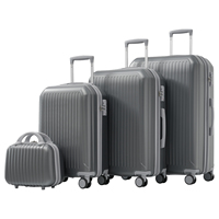Anajqaqia Luggage Trolley Set of 4 (14+20+24+28‘’),With Telescopic Handles,360° Double Wheels,TSA lock,Hard-Shell Suitcase Set