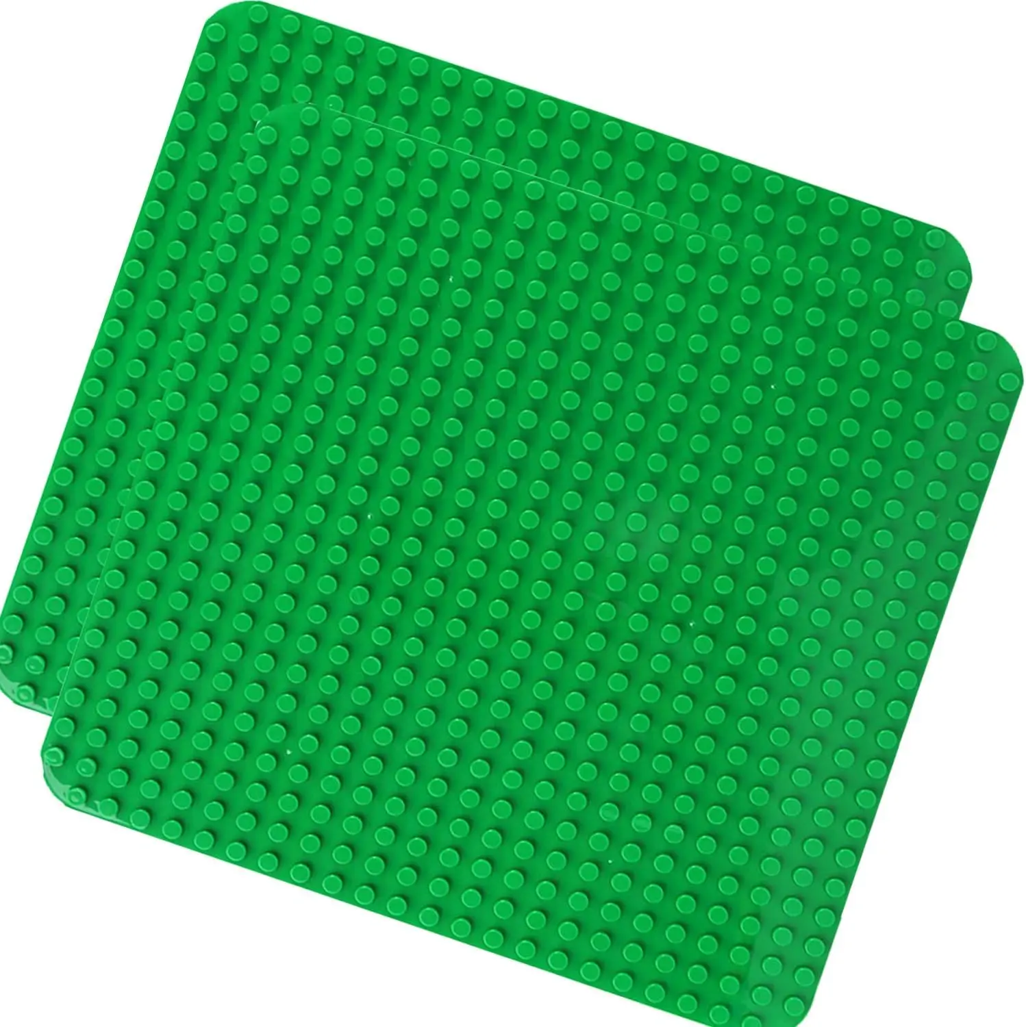 2 large Building Board, compatible with Lego Duplo board, with 24x24 dull bricks, Green