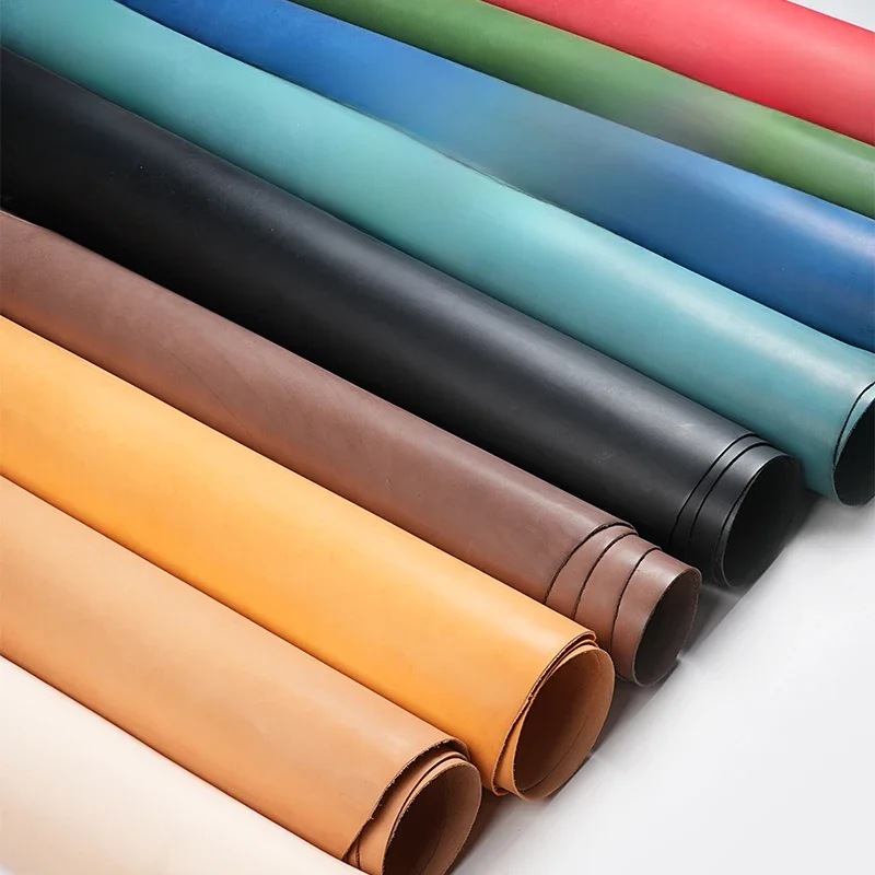 WUTA Volnerf Drum Geverfd Plantaardig Gelooid Koeienhuid Huid Voorgesneden Vachetta Leer Echt Leer Ambachtelijk Materiaal DIY Tas Portemonnee - afbeelding 2