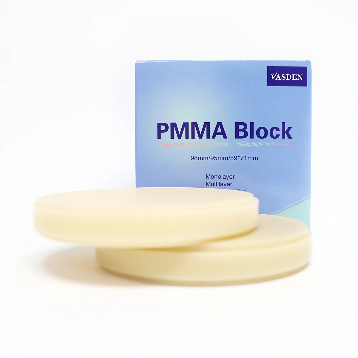 23 Colors  Dental PMMA Blocks Monolayer 98MM For Dental Lab Material Preshade Monochrome Resin Disc CAM/CAD Dentist PMMA Blank