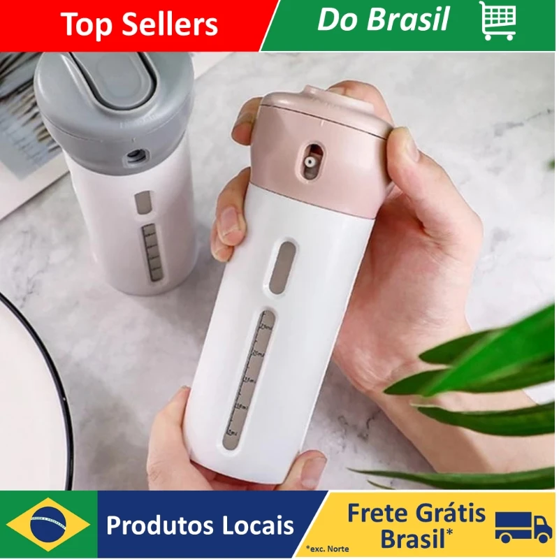 DAFUSHOP Kit Dispenser Garrafa 4 Em 1 Loção Shampoo Gel Viagem Utensílios Praticidade utilidade doméstica ENVIO RÁPIDO