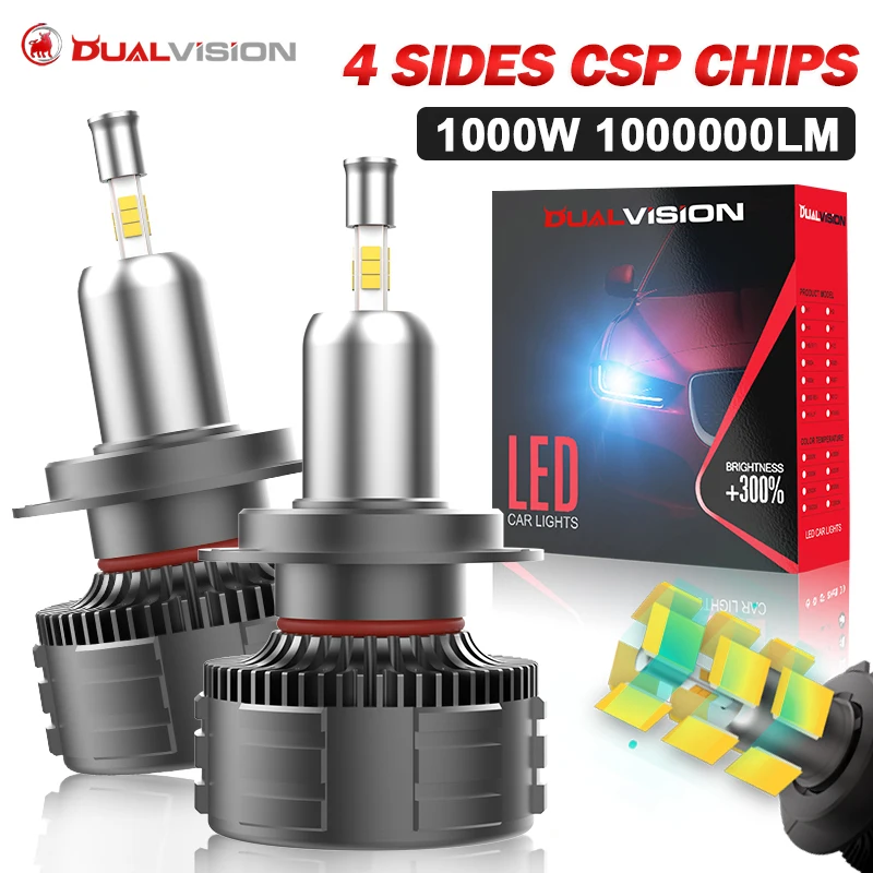 

1000W H7 LED CANBUS 360 for Projector Lenses H11 H1 H4 LED H8 Headlight Bulbs HB3 9005 HB4 9006 Hir2 9012 LED Fog Lights 6000K
