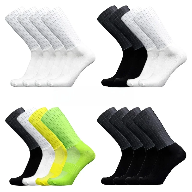 AliExpress NONE 4 Pairs/Set Anti Slip Silicone Summer Socks Mixed Color Cycling Socks for Men and Women Cycling Sports Running Socks