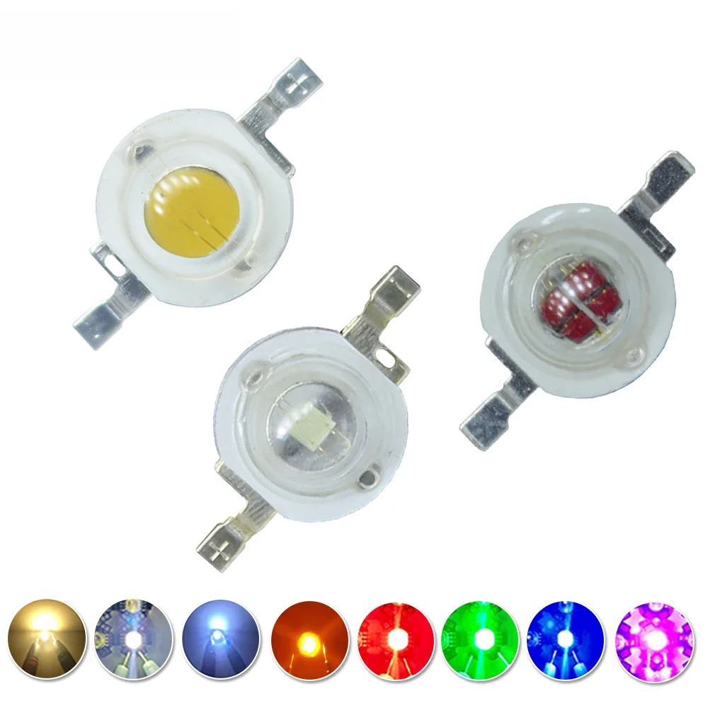 Ampoules à puce LED haute puissance, diodes SMD COB, chaud, froid, blanc, rouge, vert, bleu, jaune, 440, 660nm, RVB, UV, perles de lumière de croissance IR, 1W, 3W, 5W