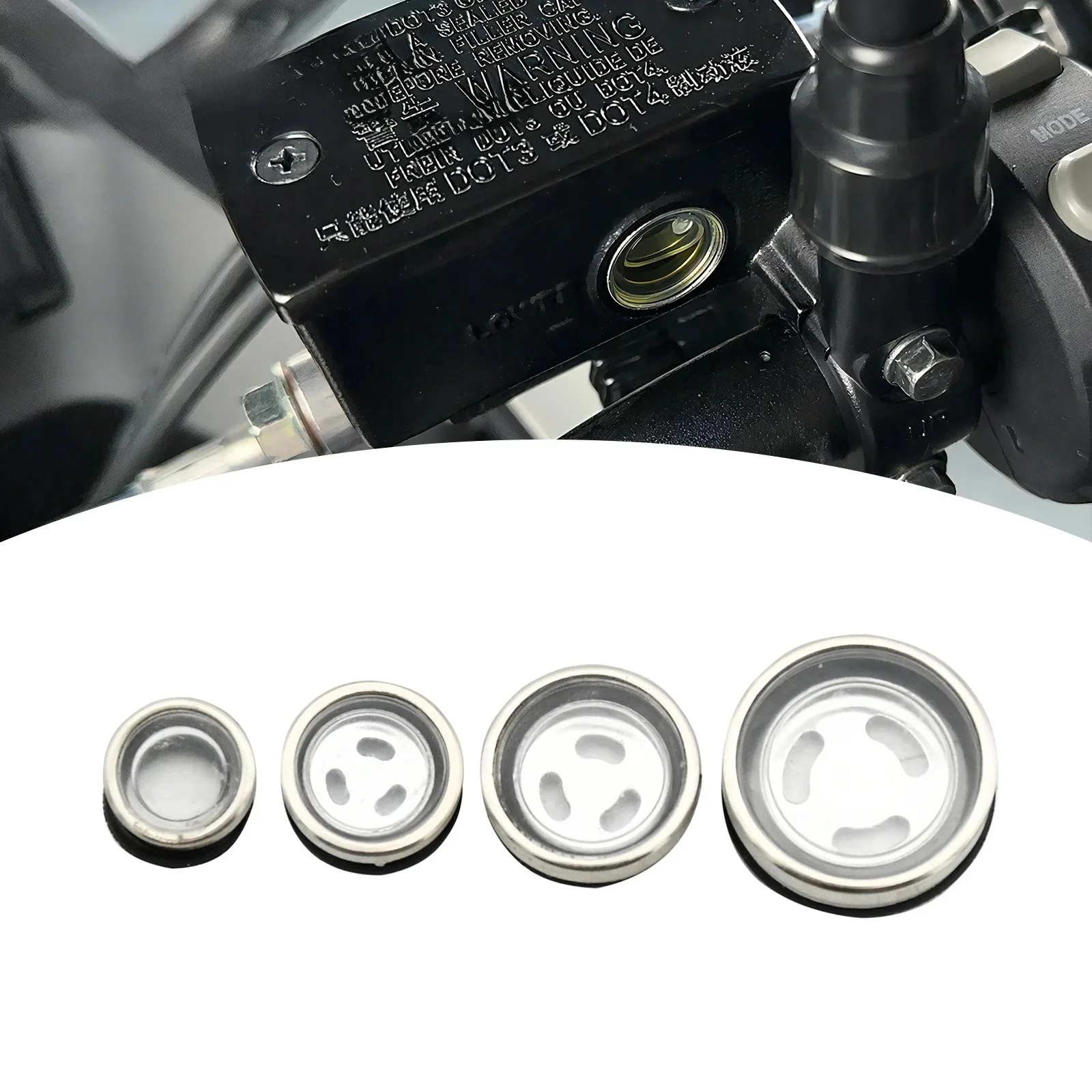 Joint de verre de vue de miroir de fenêtre d'huile de pompe de frein de maître-cylindre de moto 10/12/14/18mm pour Honda KTM Kawasaki BWM Yamaha T700