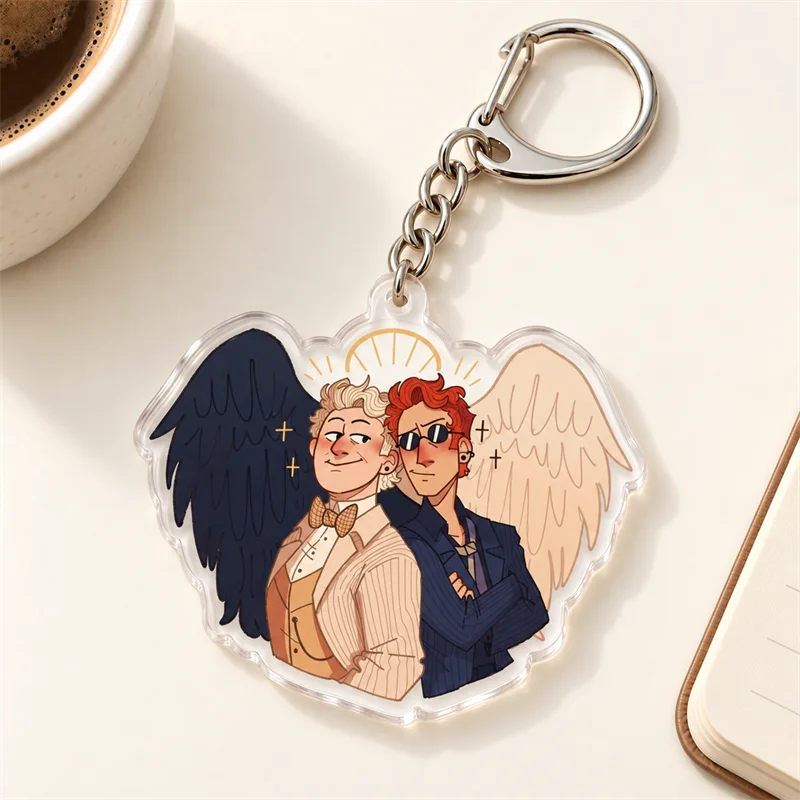 Good Omens CHIBI Keychains, Aziraphale & Crowley