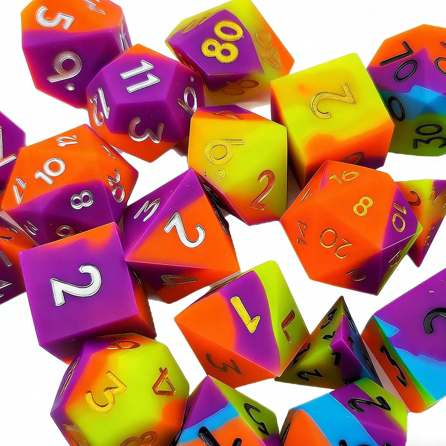 

Набор из 7 силиконовых кубиков DND, мягкие эластичные многогранные кубики для ролевых игр, настольных игр, кубики для Dungeons and Dragons