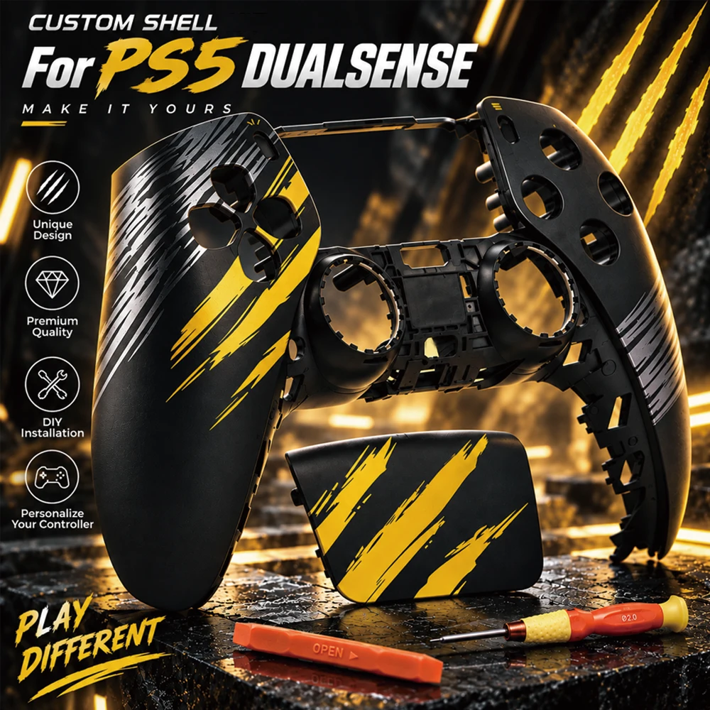 Custom Front Faceplate Shell For PS5 DualSense Controller Touchpad Cover Replacement Housing DIY Mod Parts with Tools