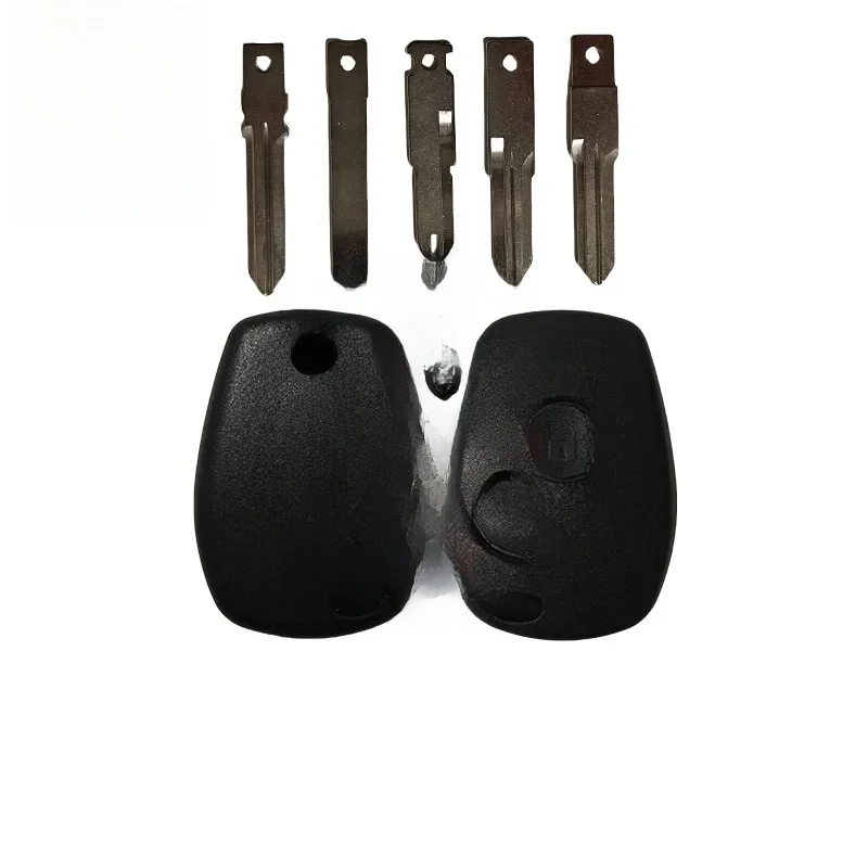 Coque de clé de voiture à 2 boutons, étui de protection vierge pour télécommande Renault Dacia Modus Clio 3 Twingo Kangoo 2 sans logo