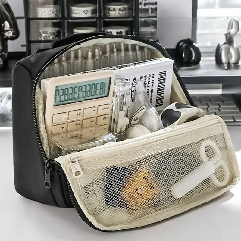 Trousse à crayons de grande capacité à 9 couches, belle toile, trousse multifonctionnelle, fournitures scolaires et de papeterie