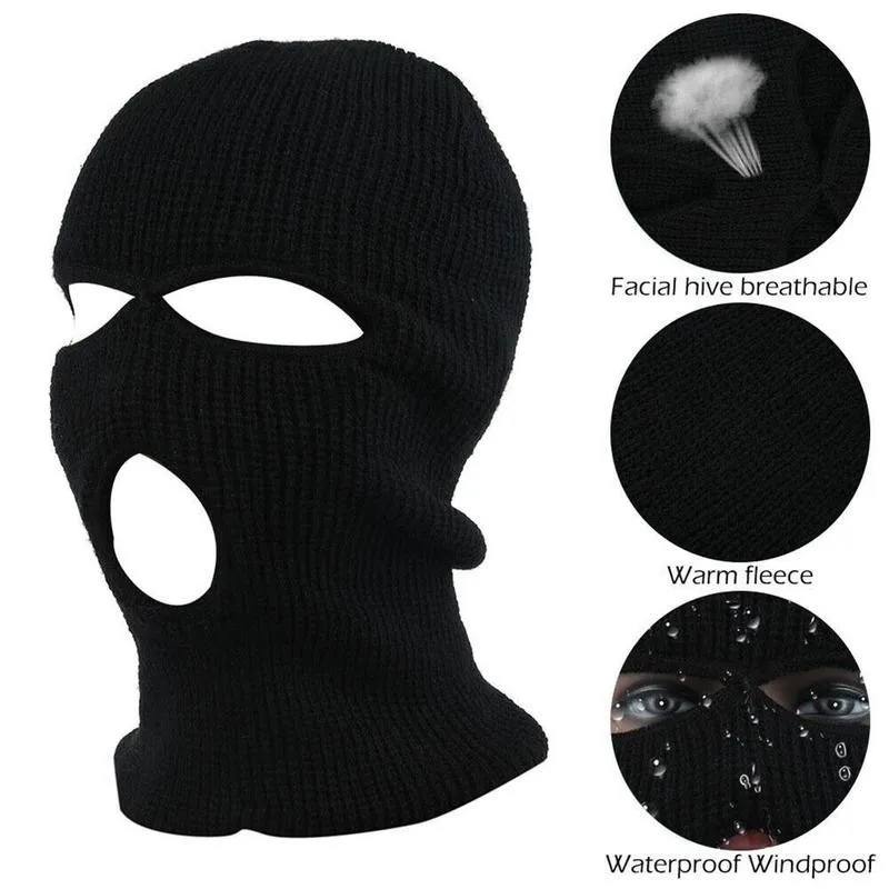 Ski Mask 2023 Men\'s Winter Hat Passes Mountains For Men Mask Wool Warm Knit Beanies Women Head Hood Caps Bonnet Riding Windproof