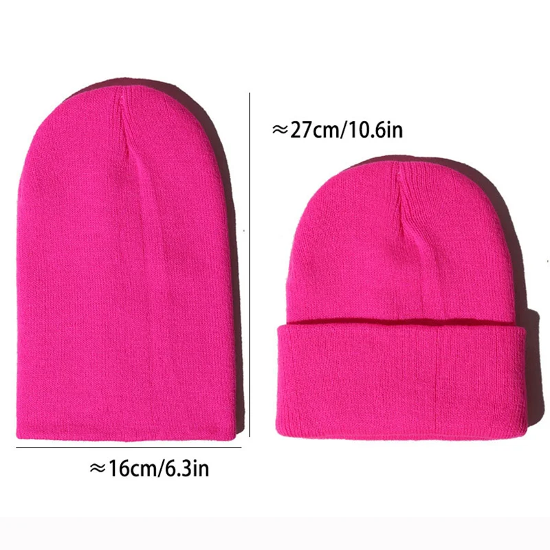 Solid Unisex Beanies Candy Colored Knitted Hat Winter Warm Simple Versatile Woolen Cap For Men Women Daily Wear Outdoor Ski Caps