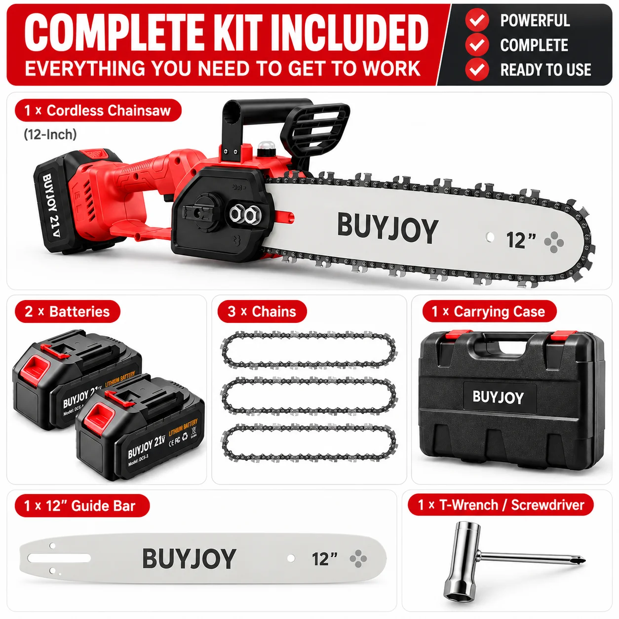 12 inch draadloze kettingzaags - Battery Chainsaw 2 Battery Kit recensie en prijs