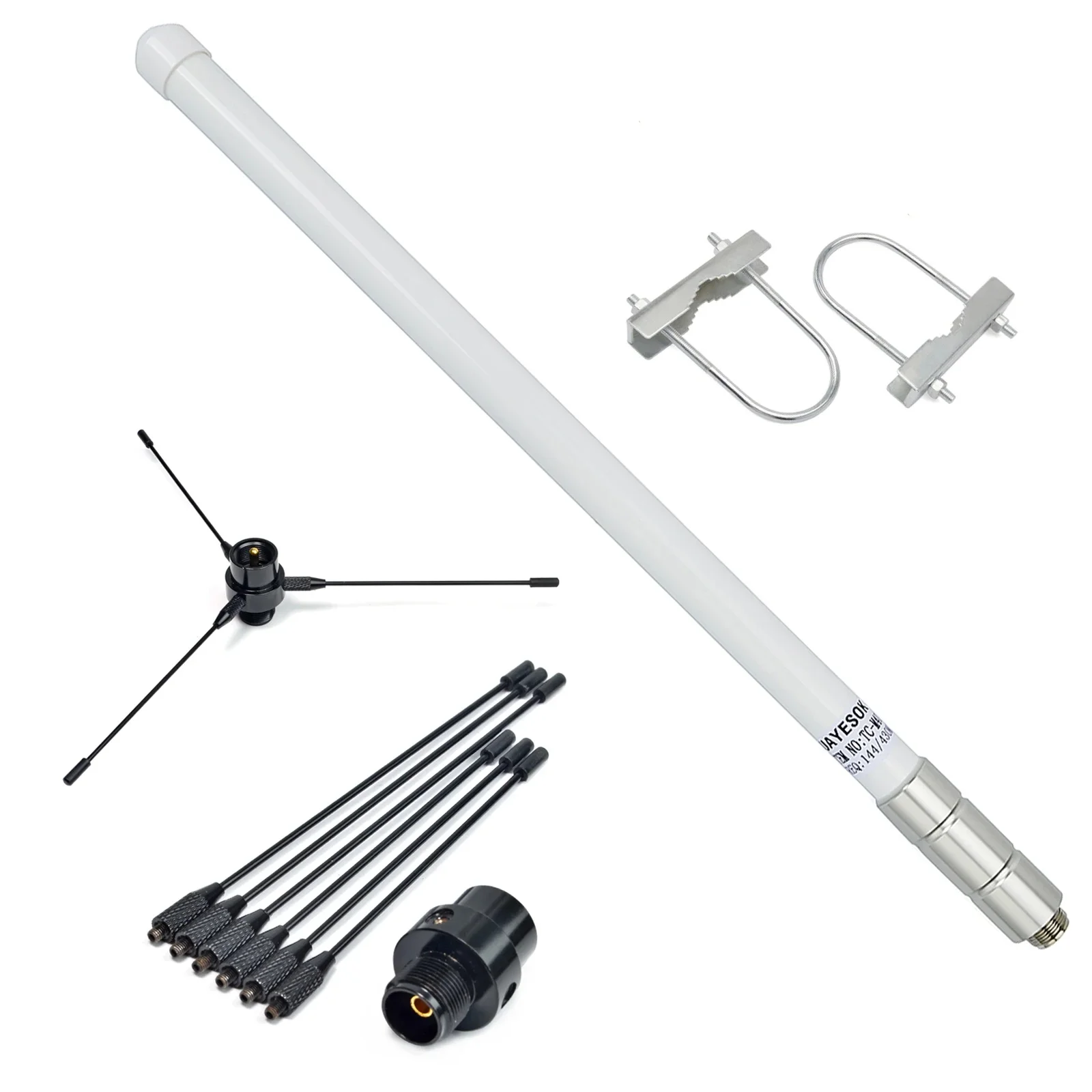 Dwuzakresowa antena VHF UHF z włókna szklanego 144/430 MHz SO239 Antena podstawowa radia mobilnego do urządzeń Ham Radio Repeater Mobile Transceiver — zdjęcie 2