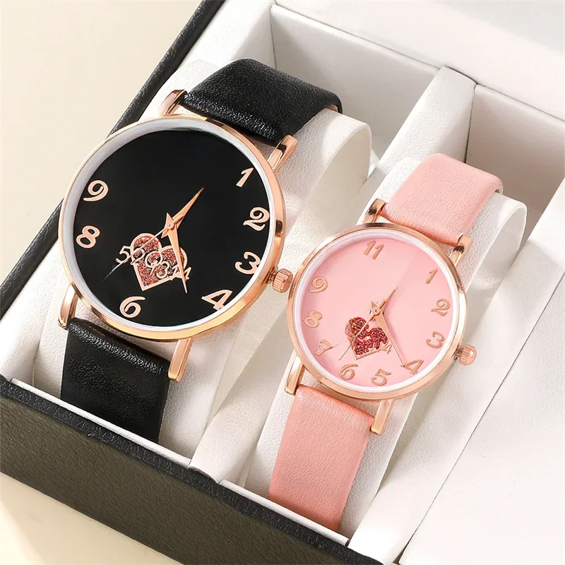 Montre-bracelet à quartz en cuir pour hommes et femmes, marque de luxe supérieure, couple, horloge, calendrier, amour, cadran