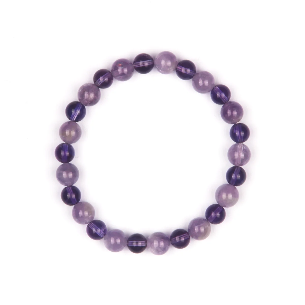 

Amethyst Beaded Bracelet | 6mm & 7mm Natural Stones | Calm Mind, Inner Peace & Spiritual Insight