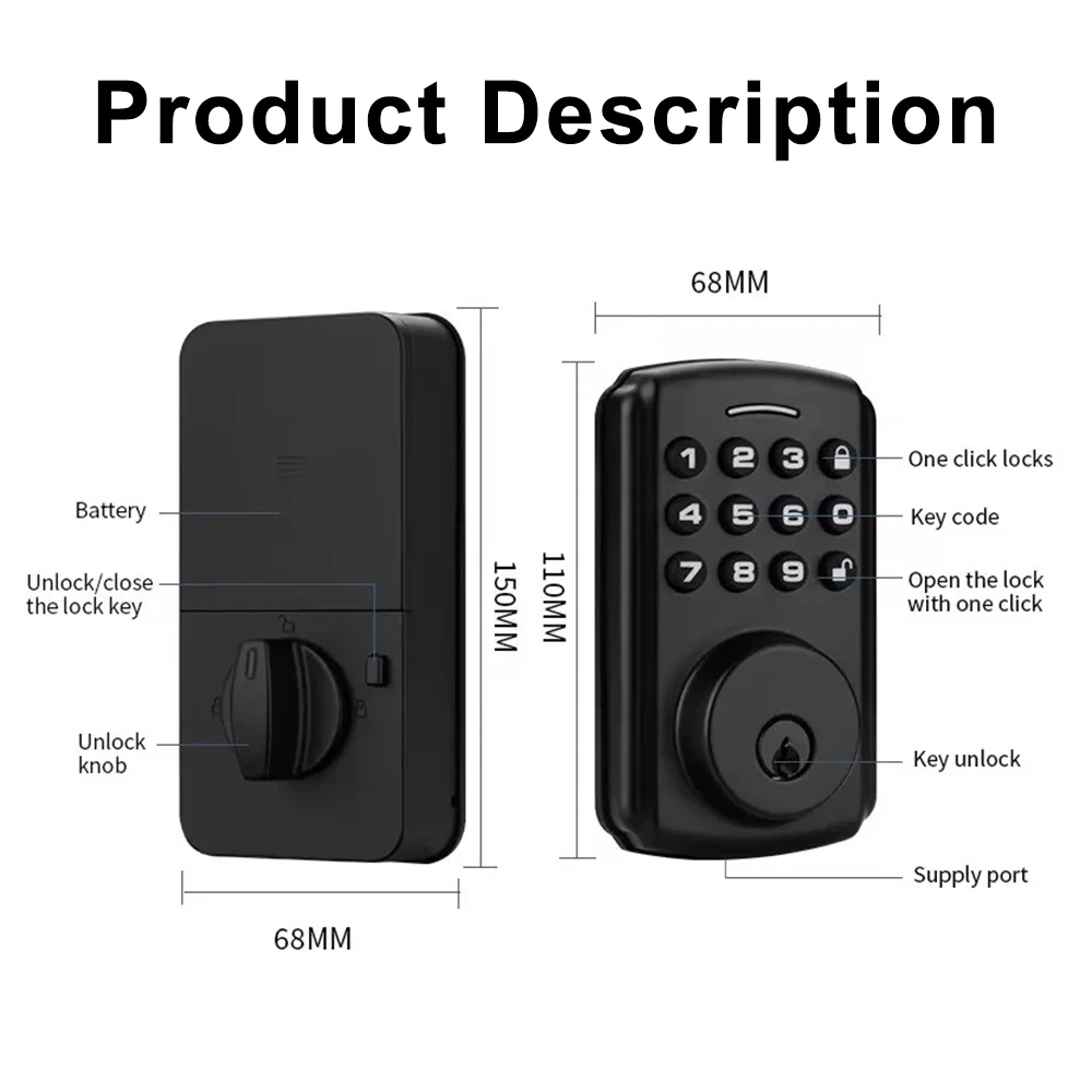 Fully Automatic Waterproof Stay Lock Graffiti Smart Electronic Door Lock Office Door Password Electronic Smart Locks