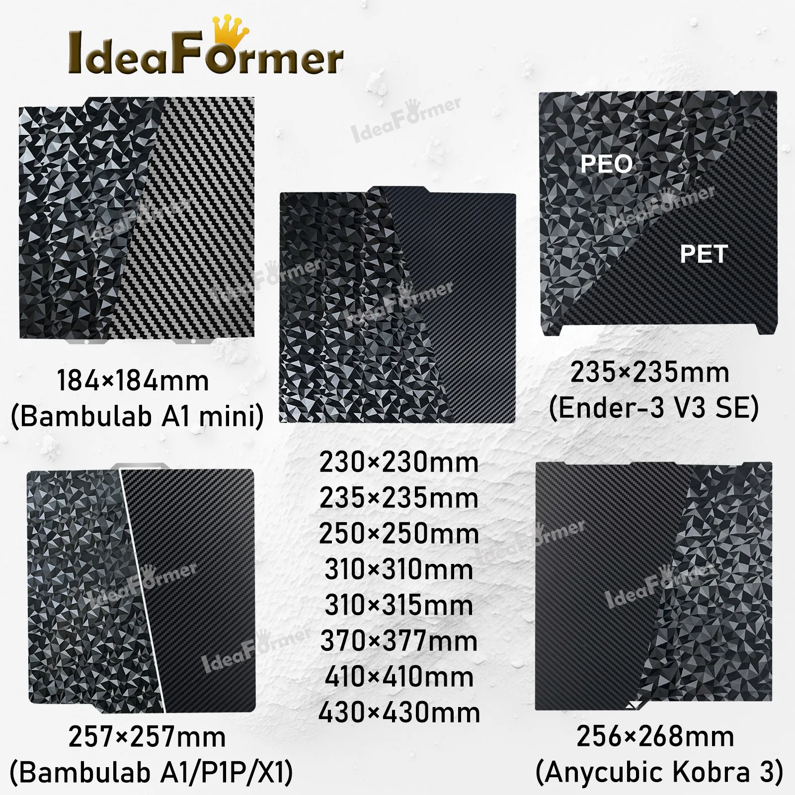 PEO-PET Double side Smooth Build Plate 184/230/235/257/310/410mm Magnetic Plate For Bambulab/Ender-3 S1 CR10 3d Printer Heatbed