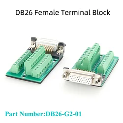 DB26 Screw Female Terminal Block Machining D-SUB 26Pin to Wiring Solderless Serial Signal Breakout Board Din Rail Mounting