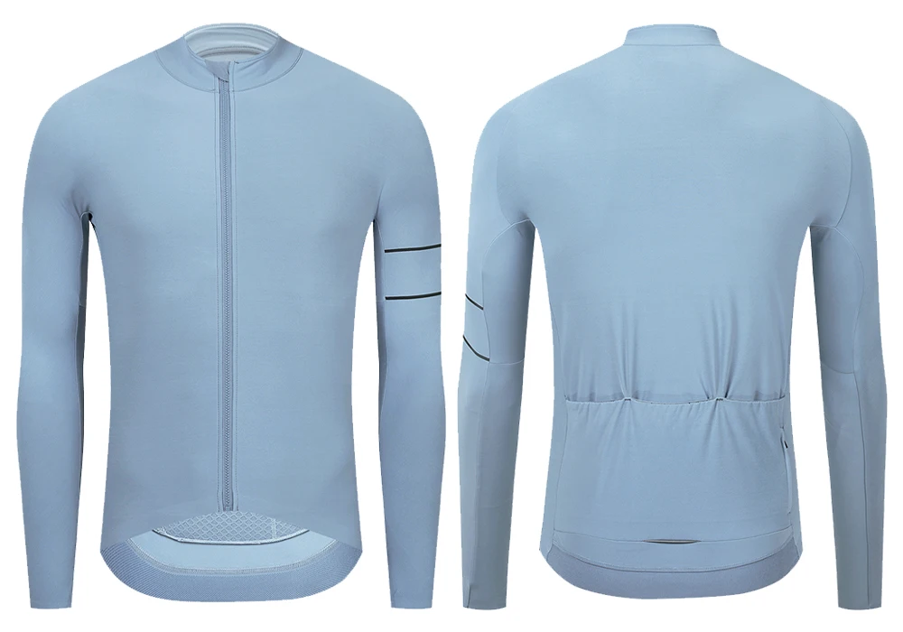 YKYWBIKE Radtrikot 10-20 ° C Herbst Langarm Rennrad Kleidung Thermo Fleece Wärme MTB Fahrrad Jersey – Detail 19