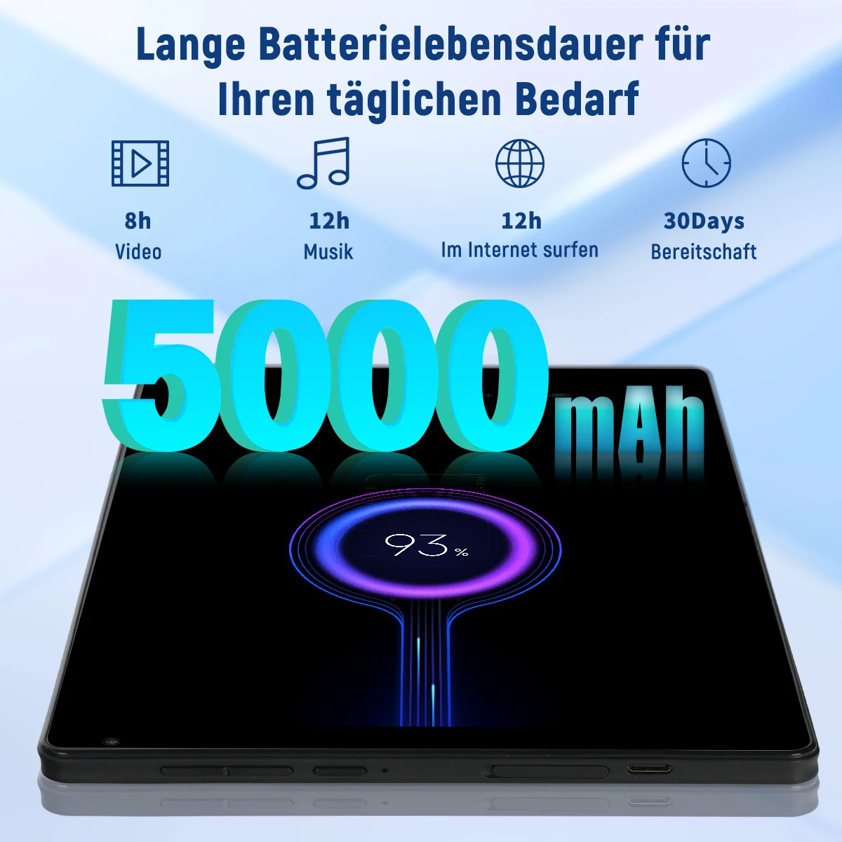 URAO 10.36 Inch Octa-Core Tablet Android 14,16GB RAM 128GB ROM 1280*800 HD LCD Tablet PC Dual Camera TF Card Expand 1TB 5000mAh WIFI Learning Entertainment Tablet