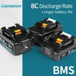 Camason-Batterie Makita 18 V pour Outils Électriques, Accessoires de Remplacement BL1860 BL1850, Batteries Rechargeables Eddie ion