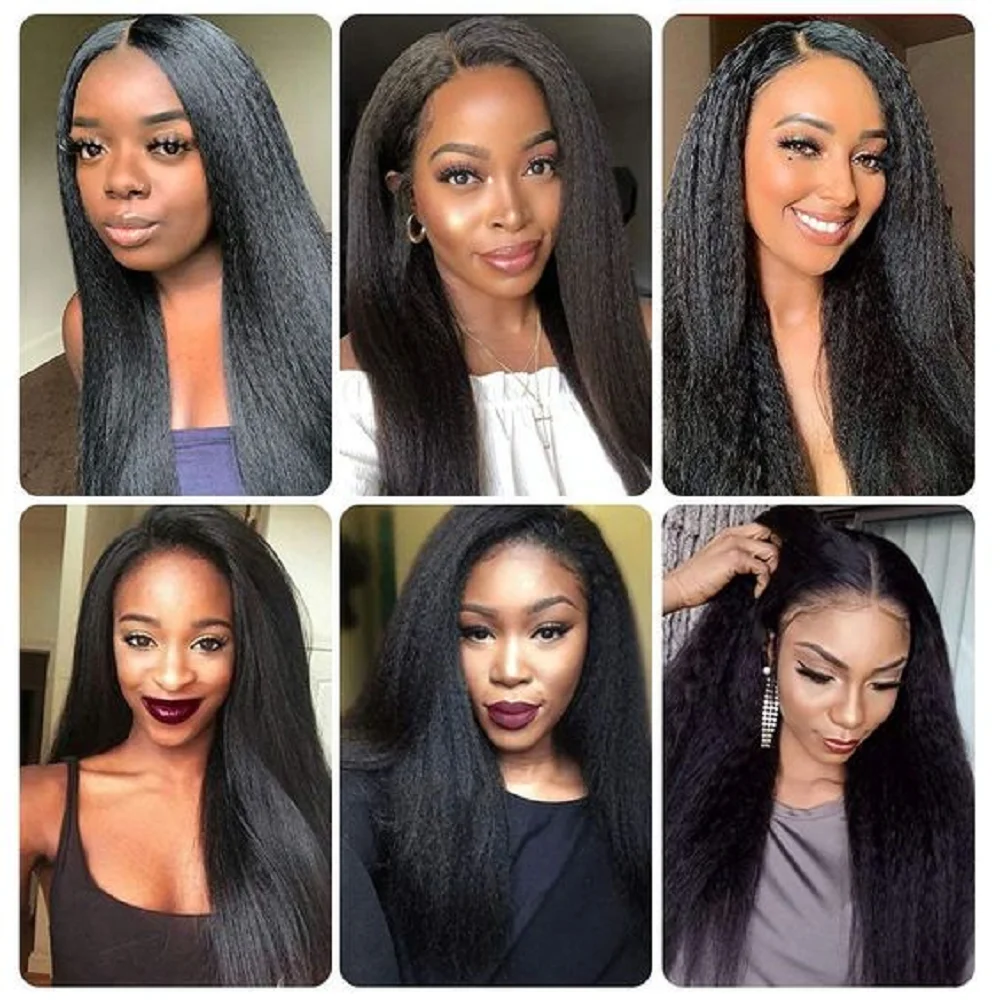 Glueless Wig Human Hair Kinky Straight Human Hair Wigs For Women V Part U Part Wig Human Hair Glueless Brazilian Wig On Sale