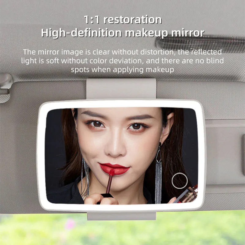 Car sun visor LED makeup mirror adjustable high-definition mirror with light car dressing mirror suitable for all models