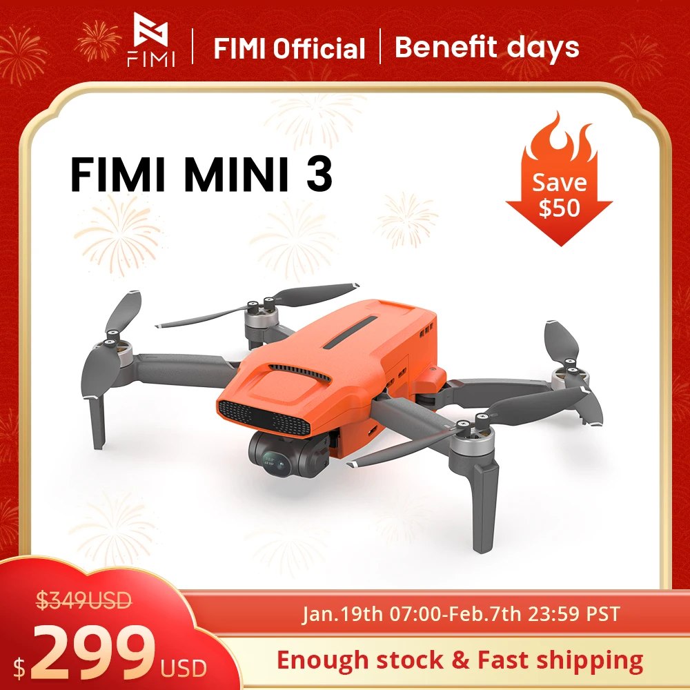 FIMI MINI 3 new drone 4K 60fps AI Super Night Video 9km range 3-axis Gimbal 249g Ultralight design smart tracking mini pro drone