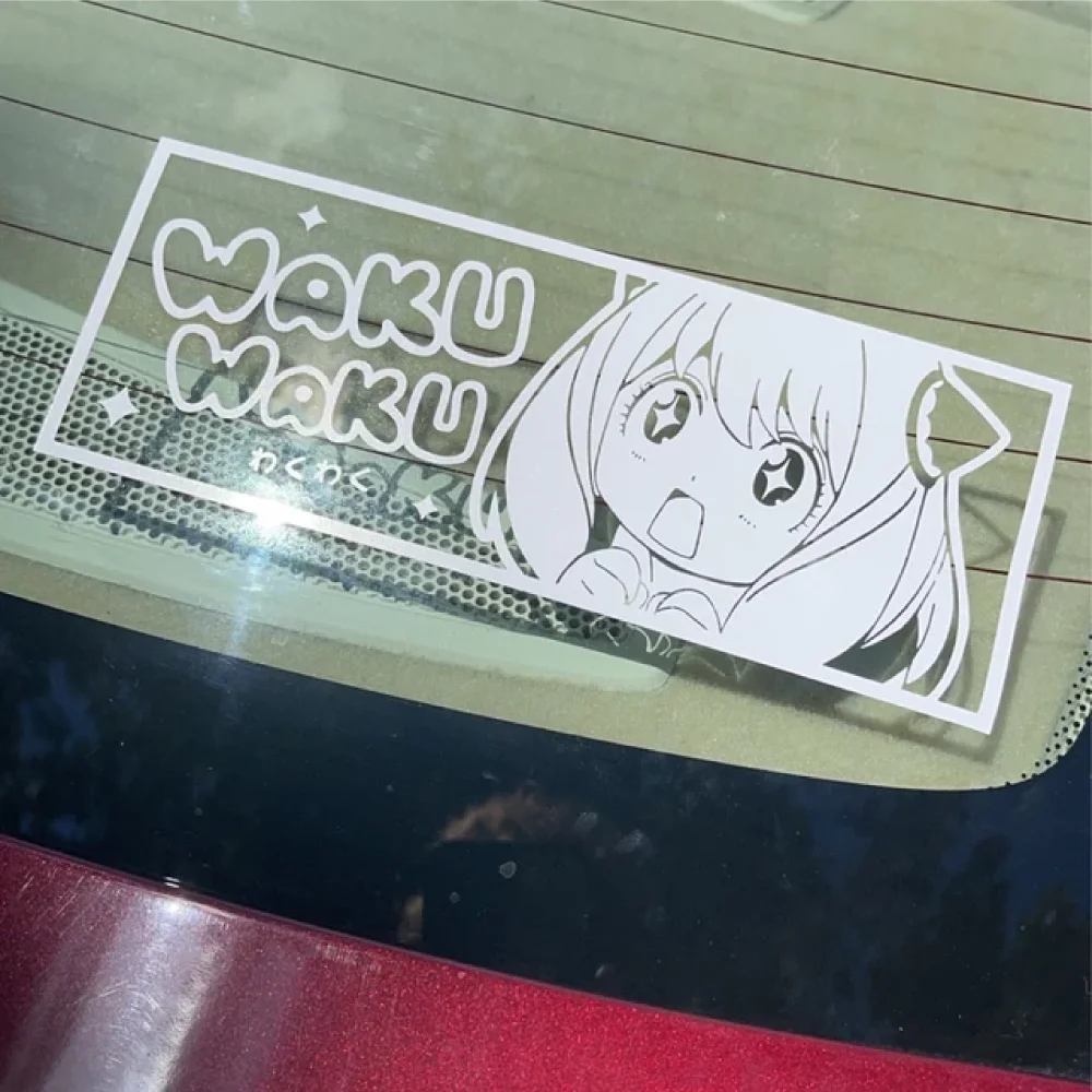 Excited Anya Car Stickers Die Cut Vinyl Anime Decals Auto Window Bumper Windshield Sticker Decor Accessories