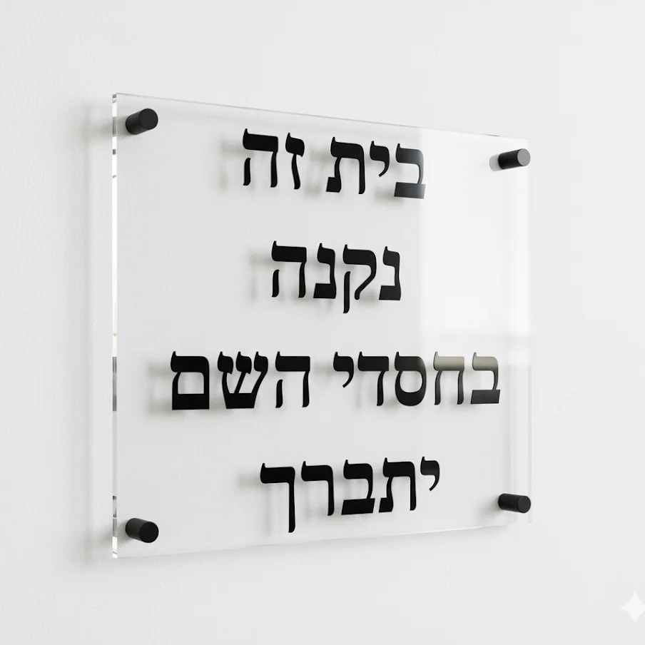 

Custom 3D Acrylic Jewish Home Blessing Wall Art Modern Hebrew Decor Unique Housewarming Gift Israel Home Sign Faith Art