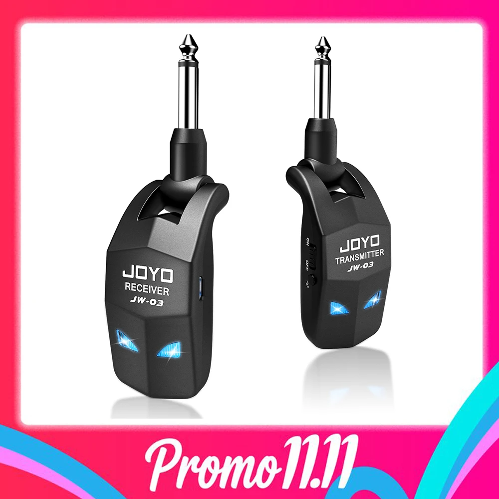 JOYO JW-03 2.4GHz Wireless Guitar Transmitter Receiver 48K/16bit Wireless Guitar System 4 Cannel for Guitar Bass Practice