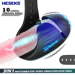 HESEKS Men Penis Trainer Masturbators For Men Delay Ejaculation Stimulate Glans Vibrating Massager Sex Toys For Men