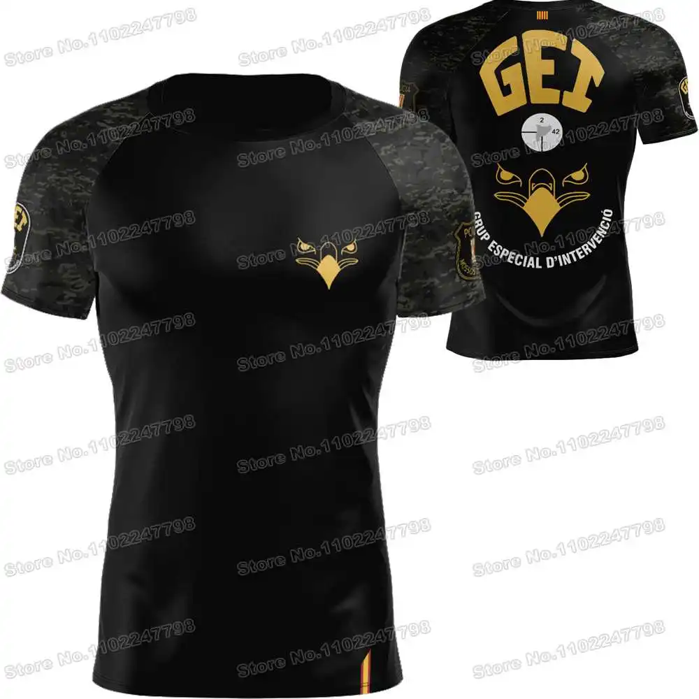 2023 GEI Mossos d'Esquadra Police T Shirt spagna Special Intervention Group Tech Shirts MTB abbigliamento Training Tops Fitness Jersey