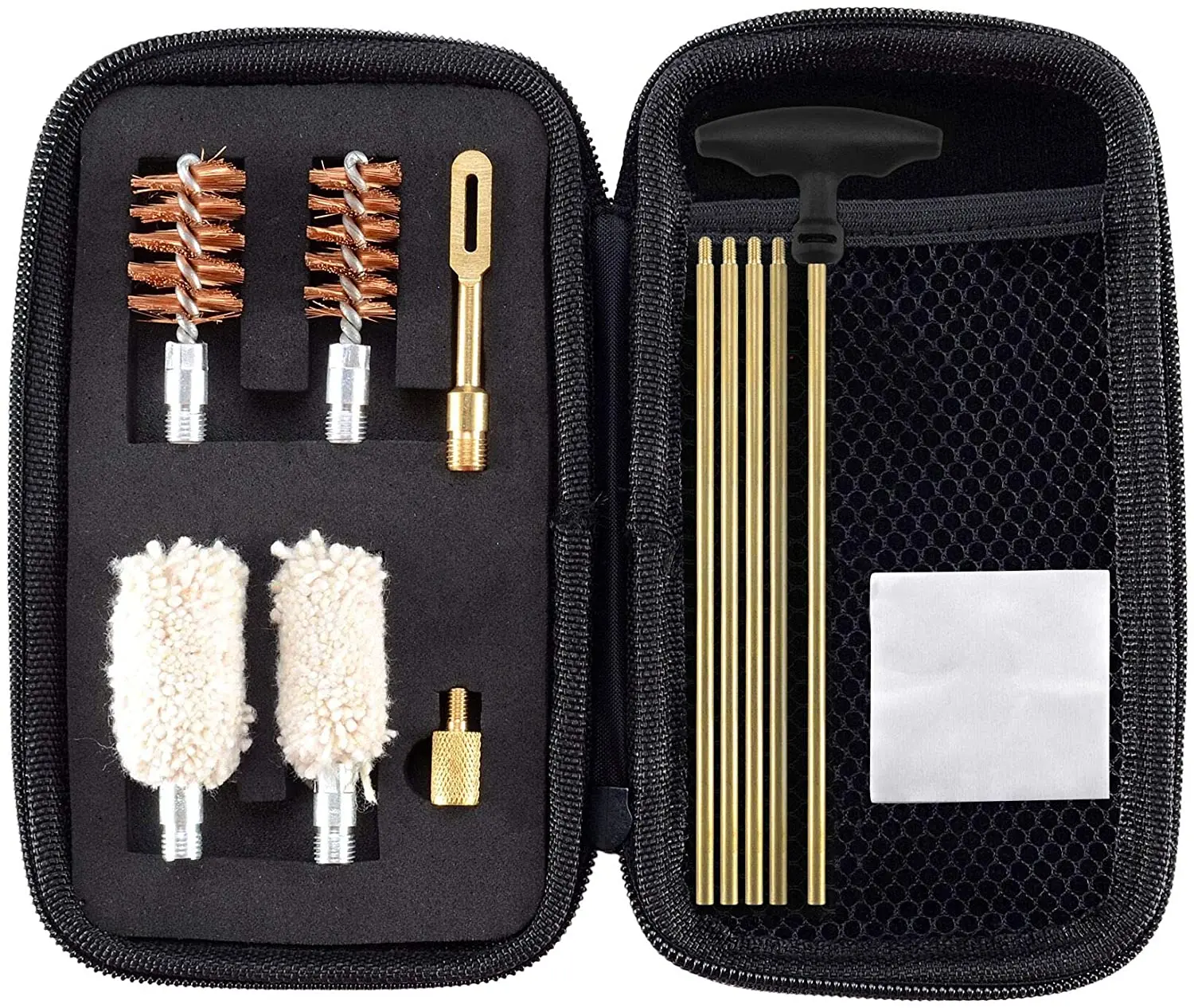 12GA And 20GA Compact Bronze Brush Brass Rod Gun Cleaning Kit With Zippered Organizer Case