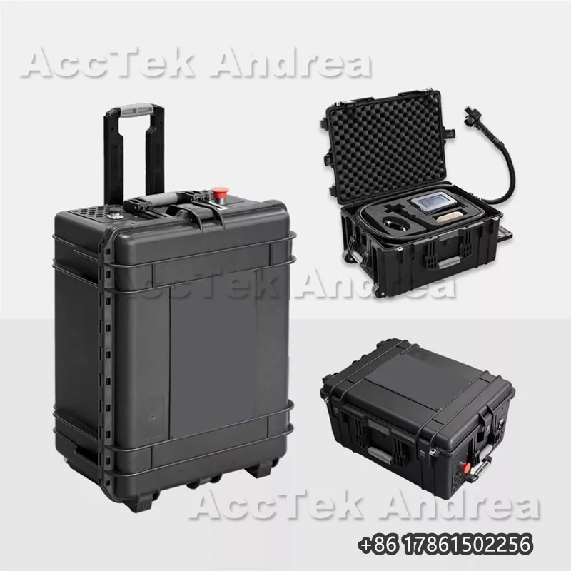 Suitcase Mini Portable Type Oil Paint Oxide Handheld Layer Remover Cleaner Laser Cleaning Machine for Rust Removal with 100W