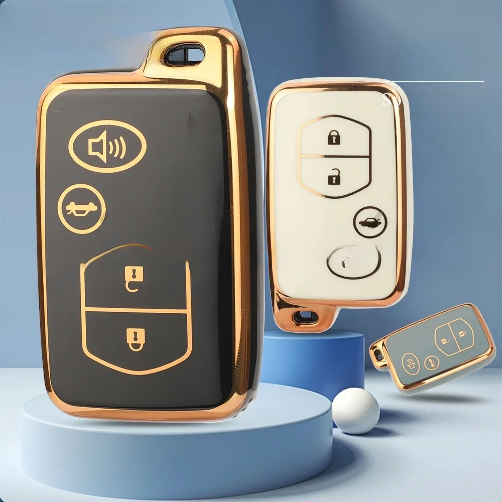 Jingyuqin 4BT TPU obudowa kluczyka do samochodu dla Toyota RAV4 góralski Camry Avalon Prius alfa Aqua Land Cruiser Auris pokrywa silikonowa zdalny — zdjęcie 2
