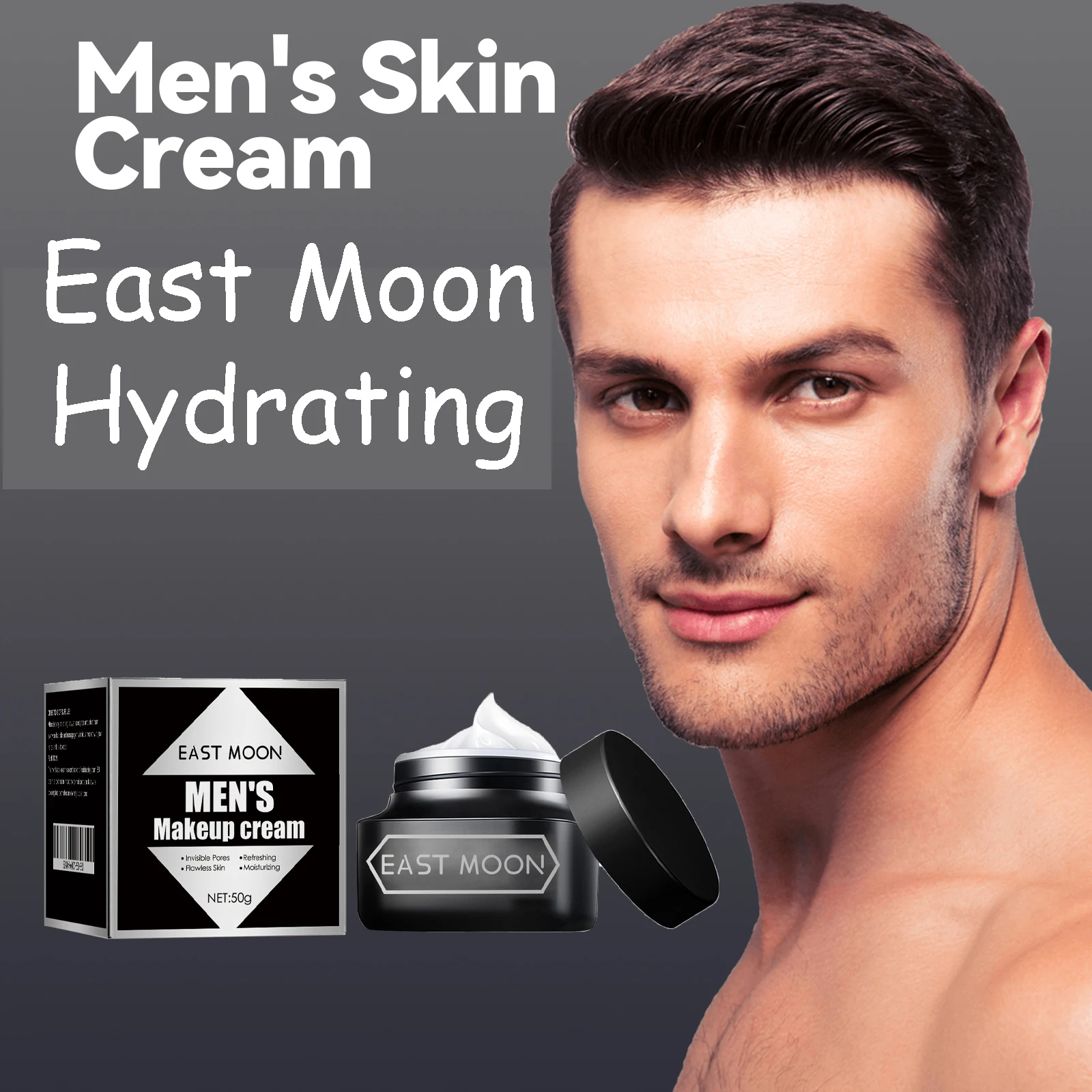 50g crema de maquillaje para hombres crema facial hidratante iluminadora ocultas cicatrices de acné evine el tono de la piel cuidado diario de la piel no graso para hombres