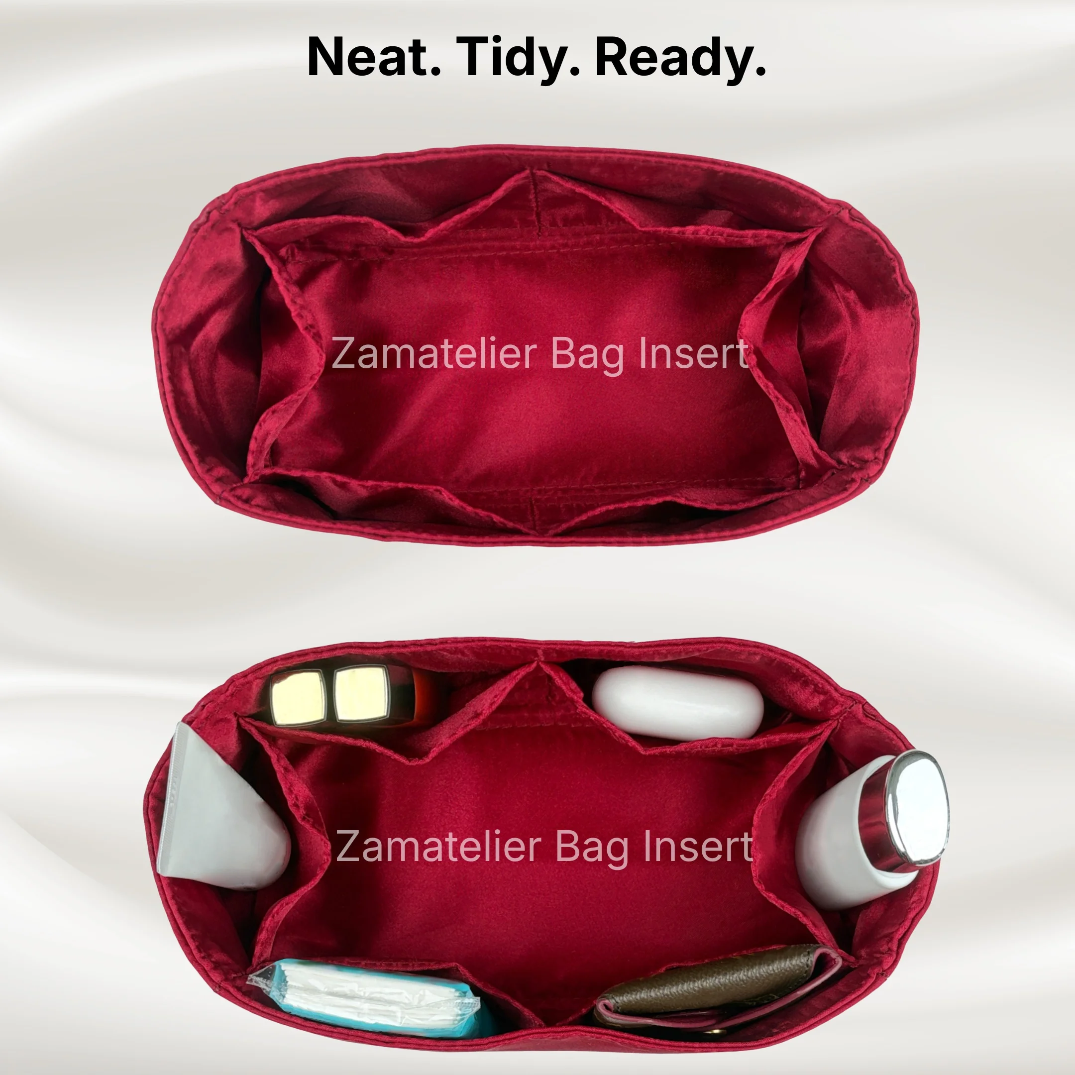 Custom Made Silk Insert for CC 25 Hobo Bag Mini/Small/Medium/Large, Premium Purse Organizer Satin Organiser, Liner Base Shaper view 6