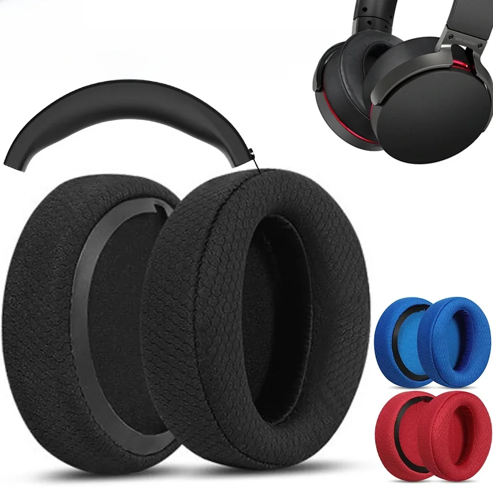 Nauszniki do słuchawek Sony MDR-XB950BT, MDR-XB950B1 N1 NP, skóra proteinowa, pianka memory foam, wymienne poduszki na słuchawki nauszne — zdjęcie produktu 7